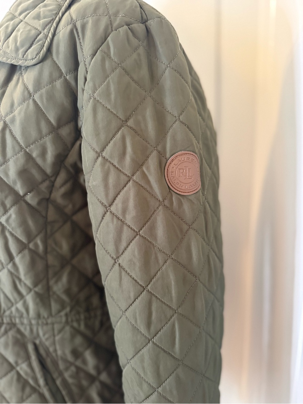 Ralph Lauren Quilted Snap-Front Utility Jacket in Olive Green Sz M - Picture 2 of 5
